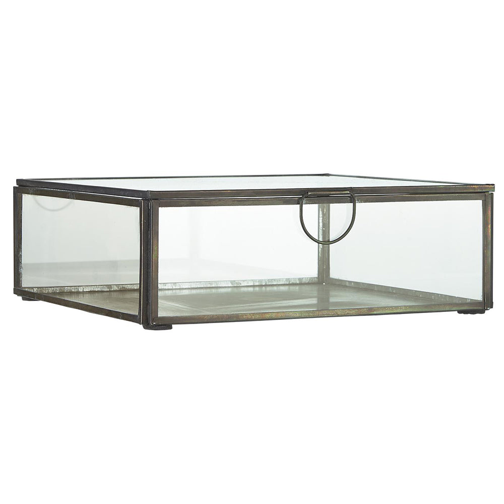 Caja de Vidrio con Argolla 21,5x21,5 cm
