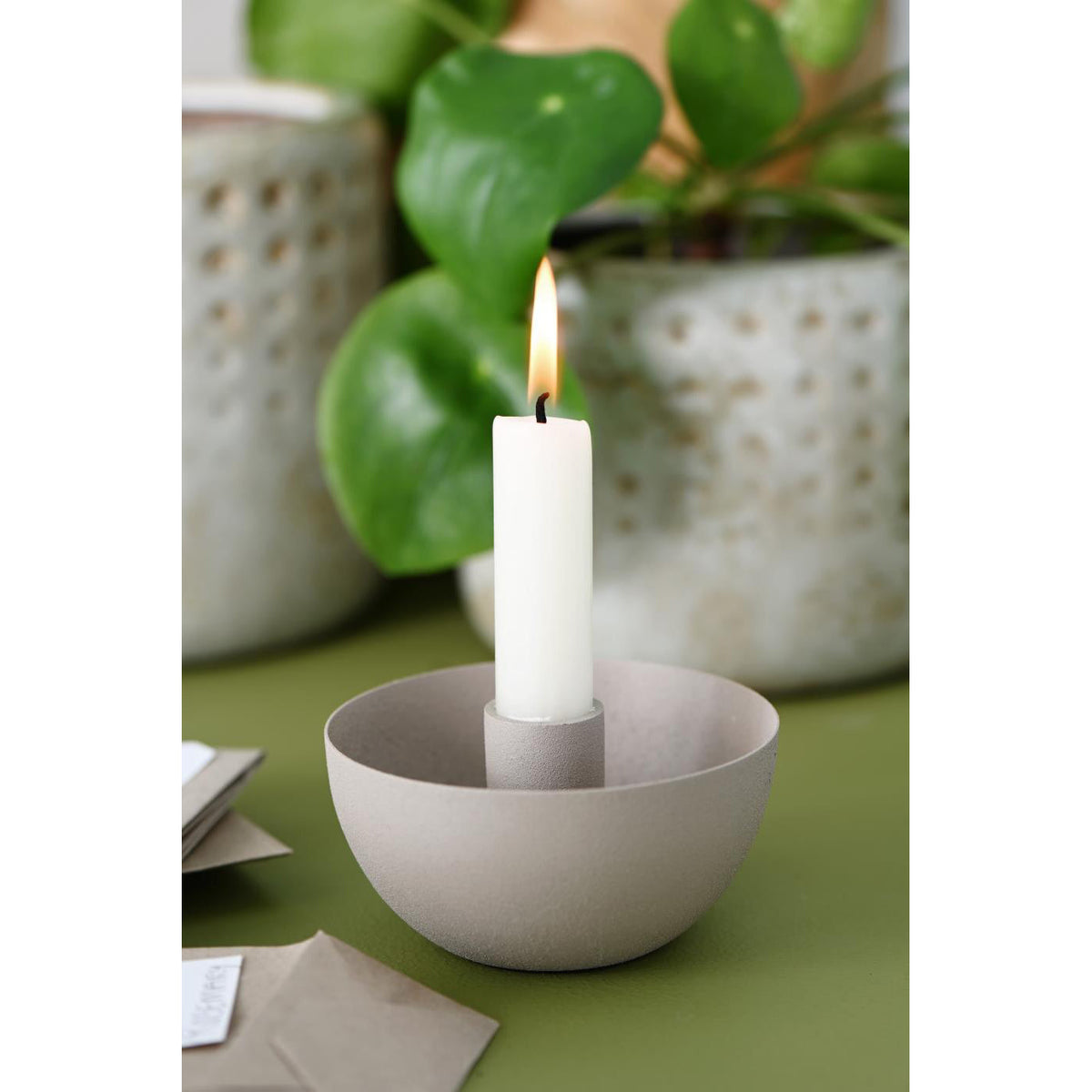 Candelabro Bowl-Shaped Gris Ceniza