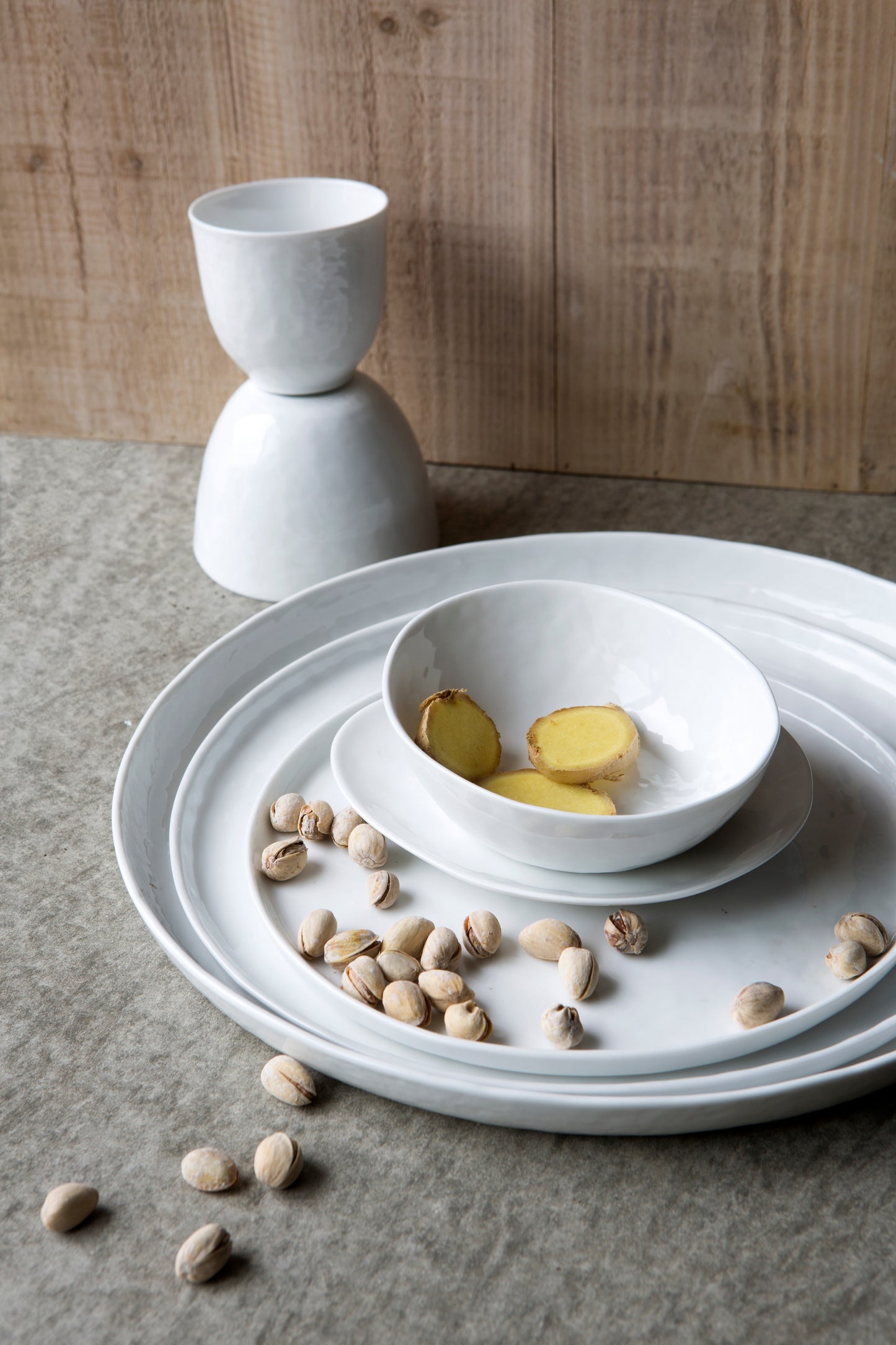 Loza Porcelino Blanco Ovalado Set de 6 Bowl 14 cm