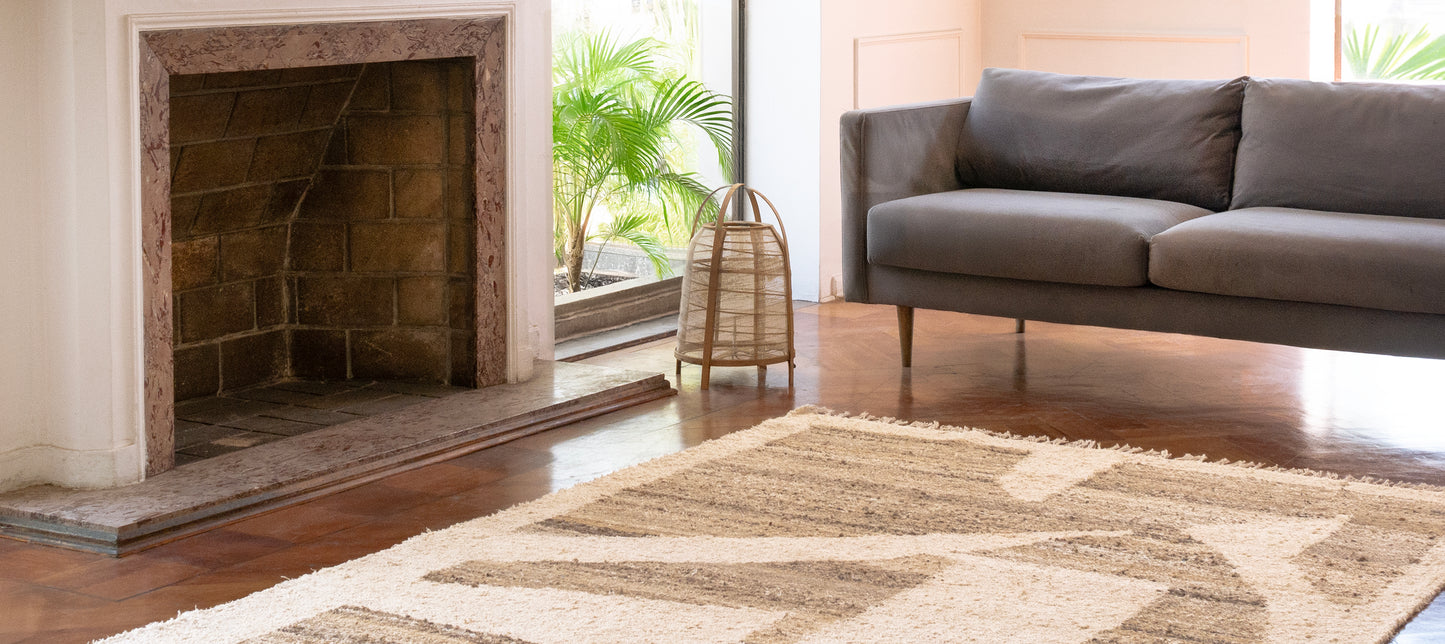 Alfombra Seda Xian Brown-Naturel 2,5x3,5 m
