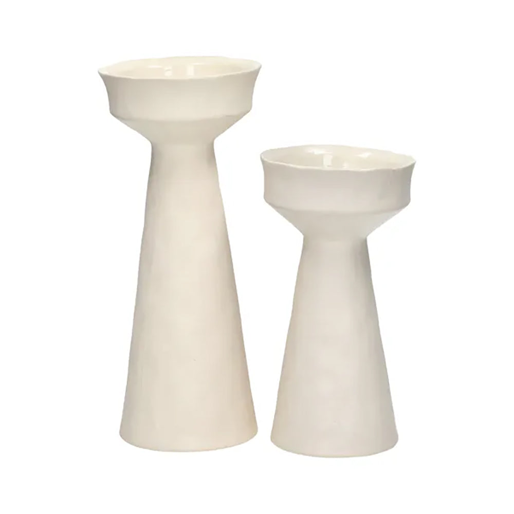 TIERNO Off White Candelabro DIA 7,8 x H 18,2 cm