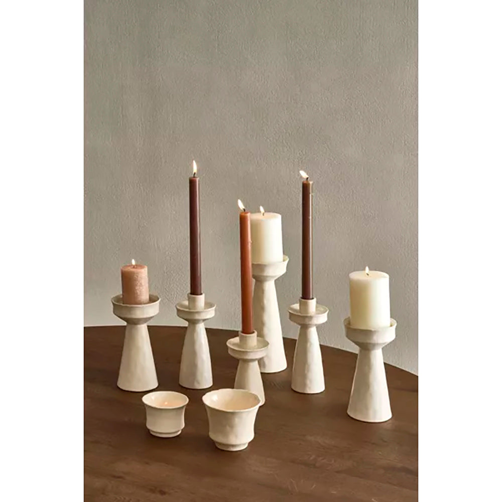 TIERNO Off White Candelabro DIA 9,3 x H 17,3 cm