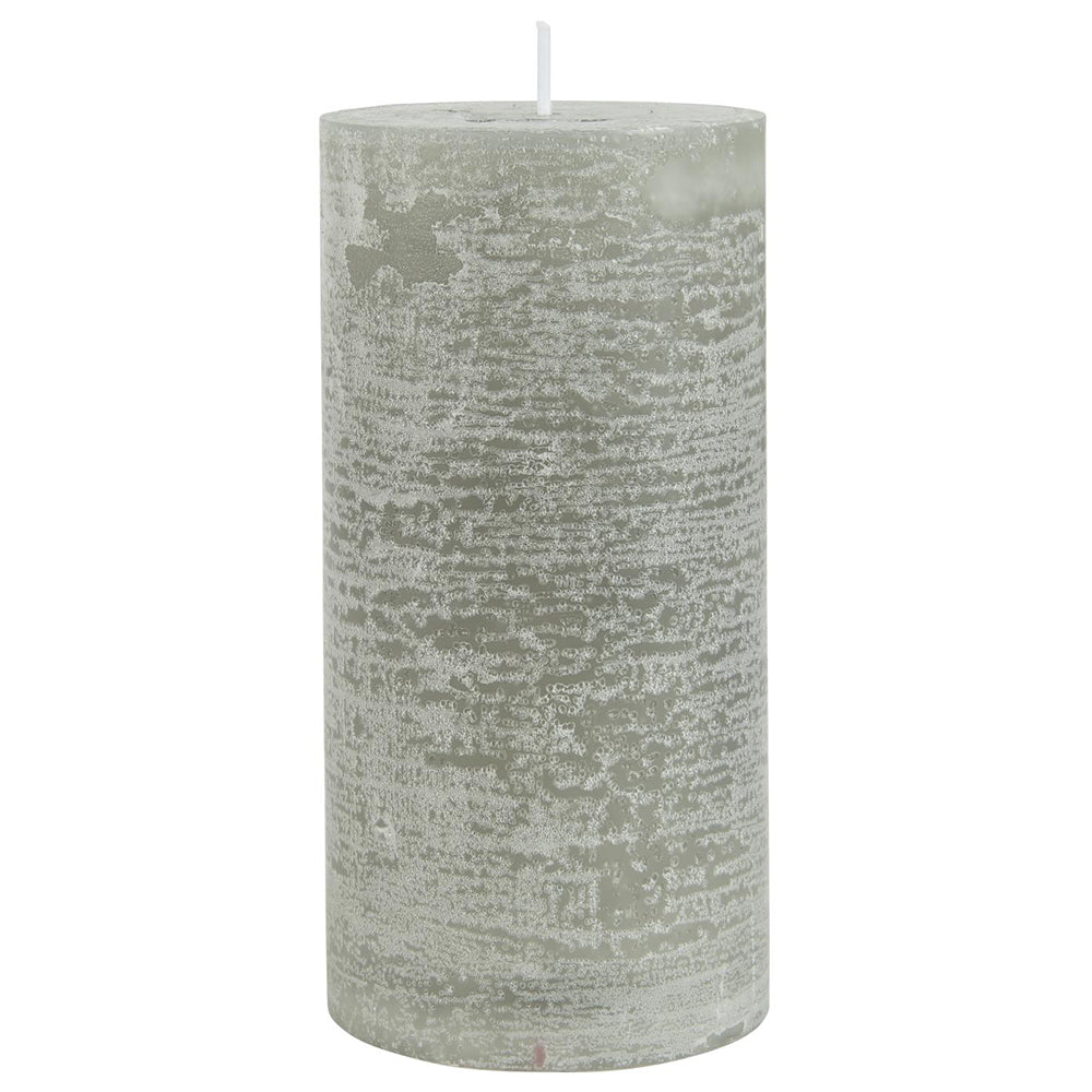 Vela Rústica Gris Claro Ø:7 cm H:14 cm