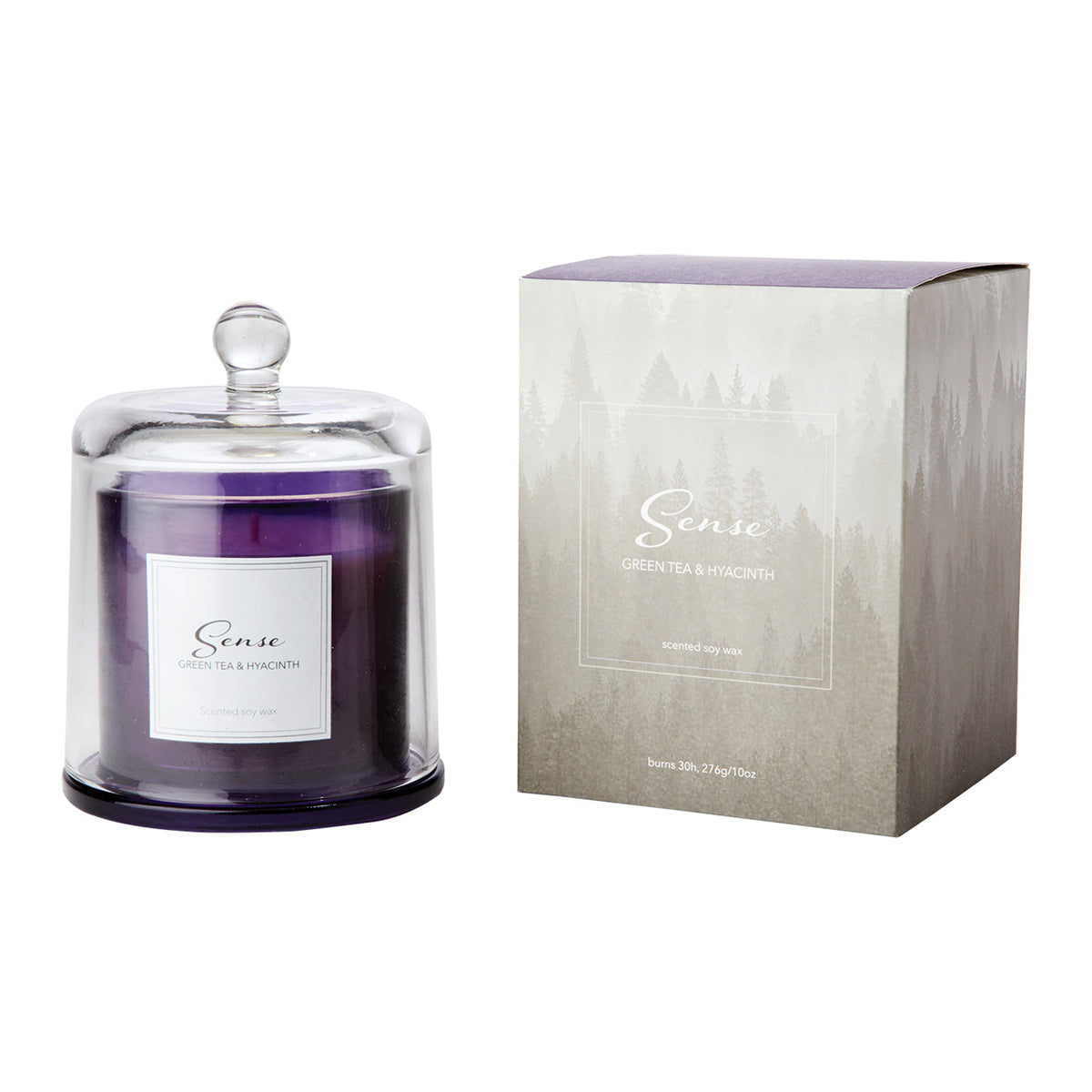 Vela Aromática SENSE Tea & Hyacinth, Lila con Campana