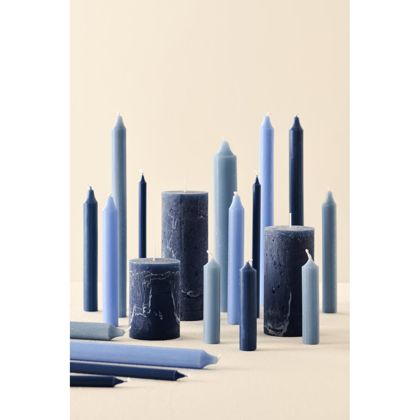 Vela Rústica Azul Oscuro H:10 cm