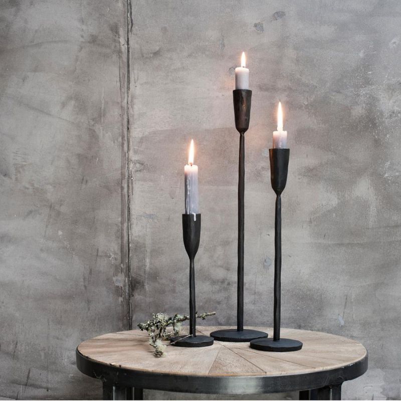Portavela S, Negro THOR, Ø9xH40 cm
