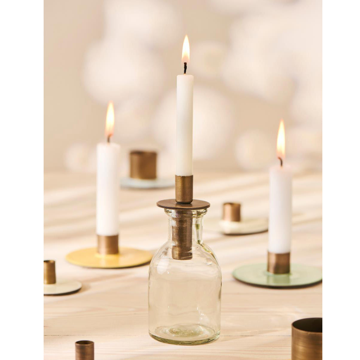 Portavela Metálico vela Taper para Botella, H: 6,7 Ø: 4,3 cm
