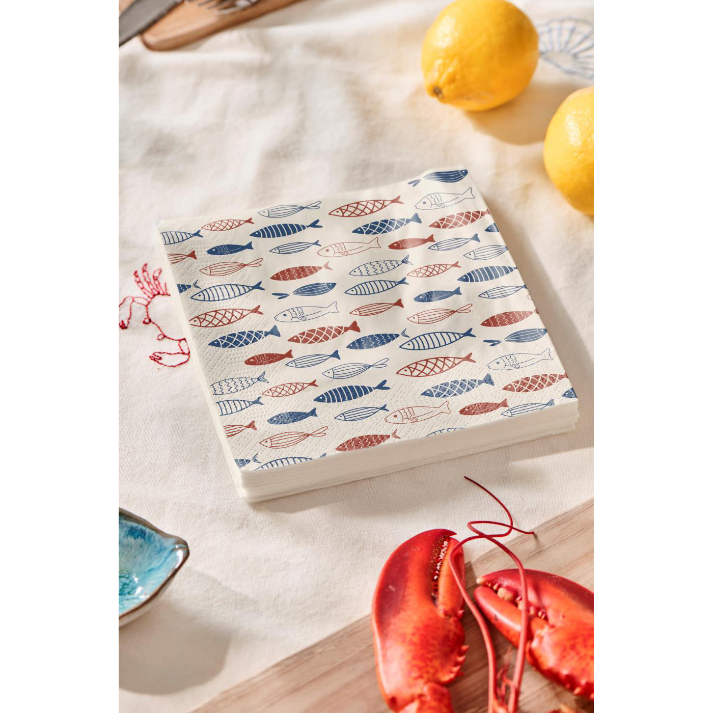 Servilletas Diseño Peces 20 unidades 16,5x16,5 cm
