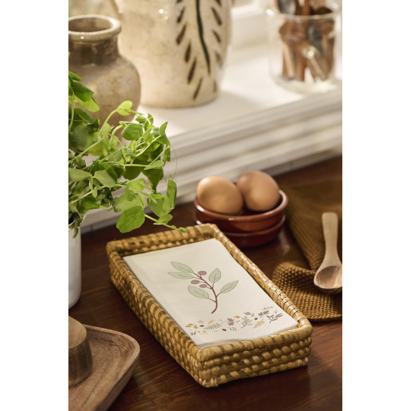 Servilletas Diseño Rama Olivo 16 unidades de 10x20 cm