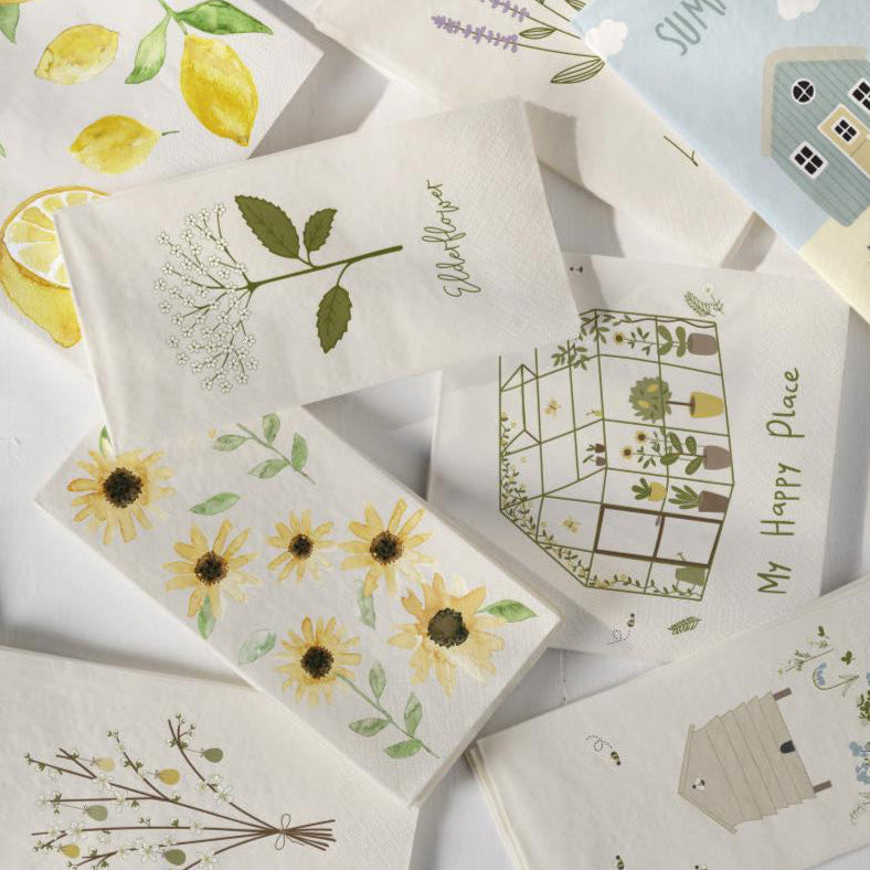 Servilletas con Diseño de Jardín 16 unidades de 10x20 cm