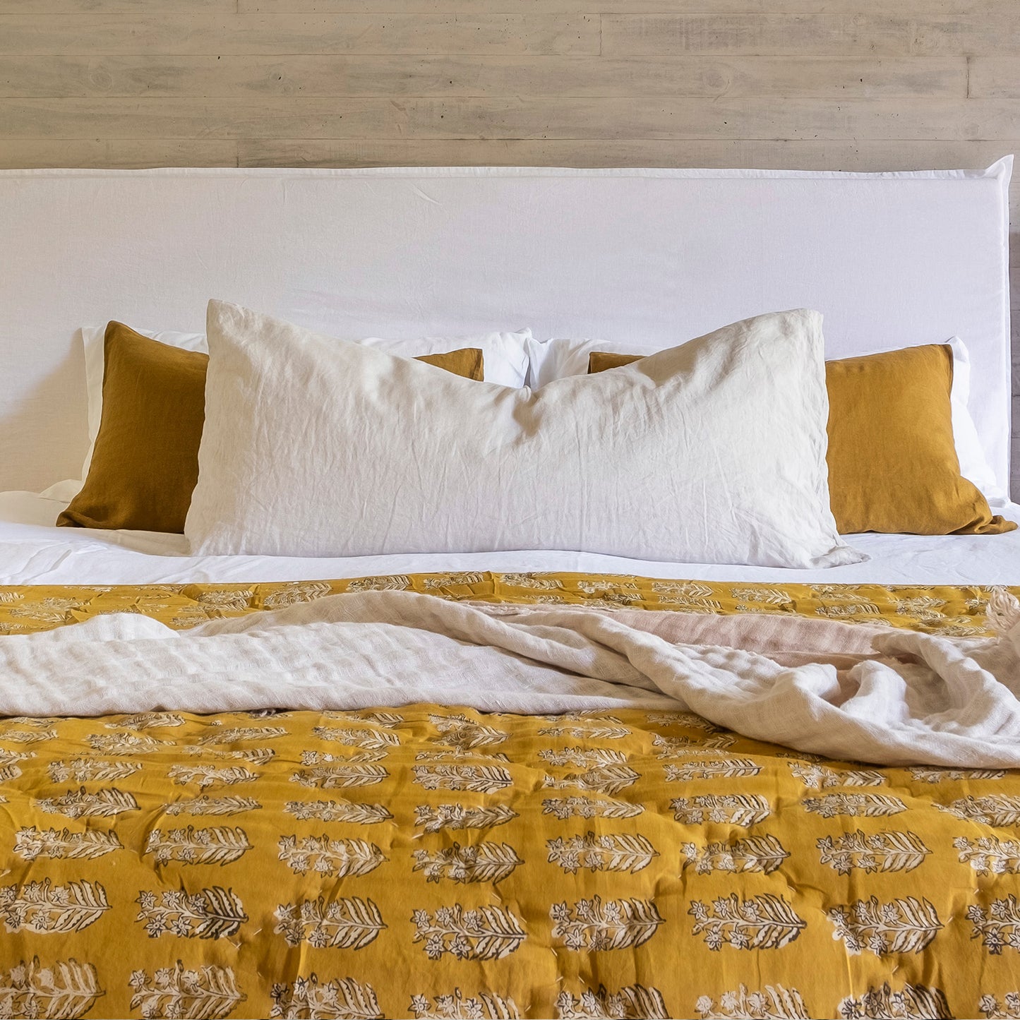 Piecera algodón reversible Bangalore Mustard