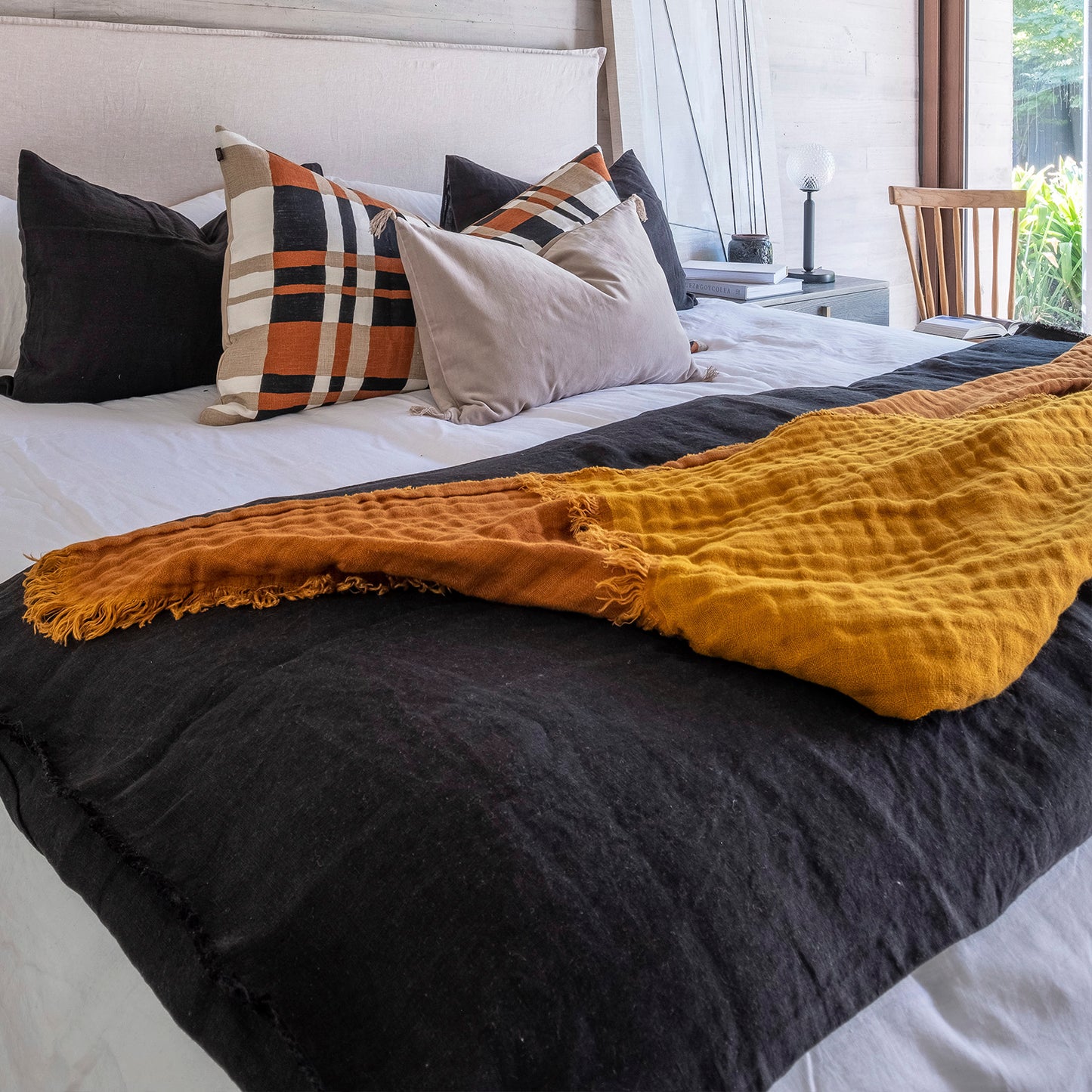 Funda Piecera Lino Viti Noir 85x200 cm