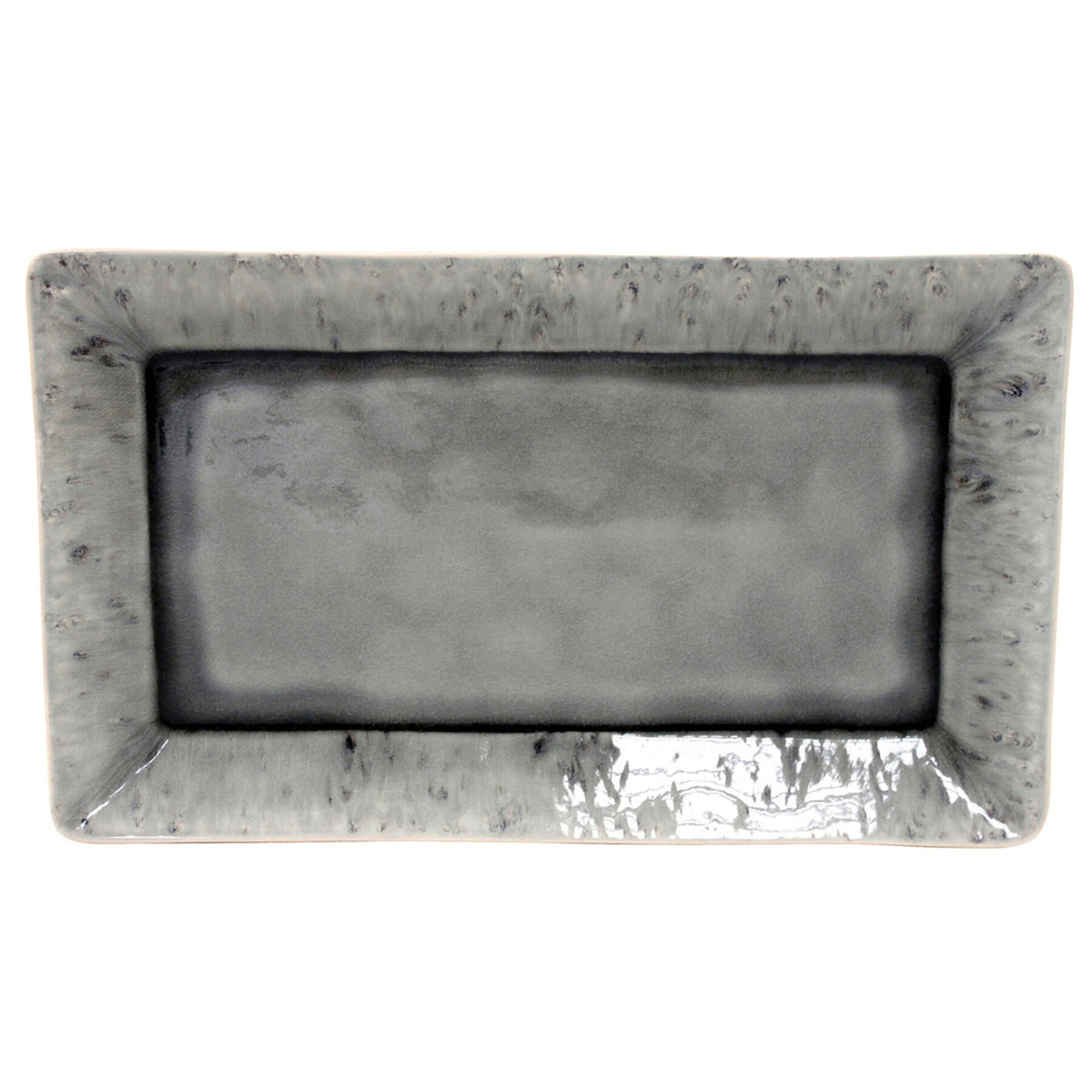 Plato Rectangular Madeira 40 cm Gris