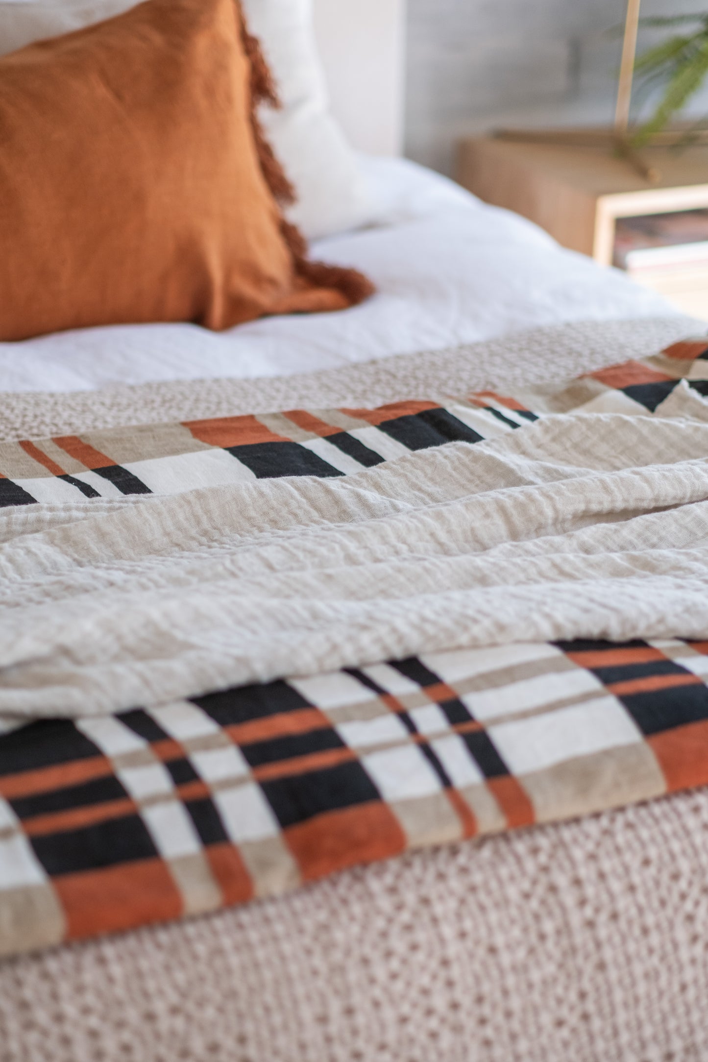 Funda Piecera Lino Cork Caramel 85x200 cm