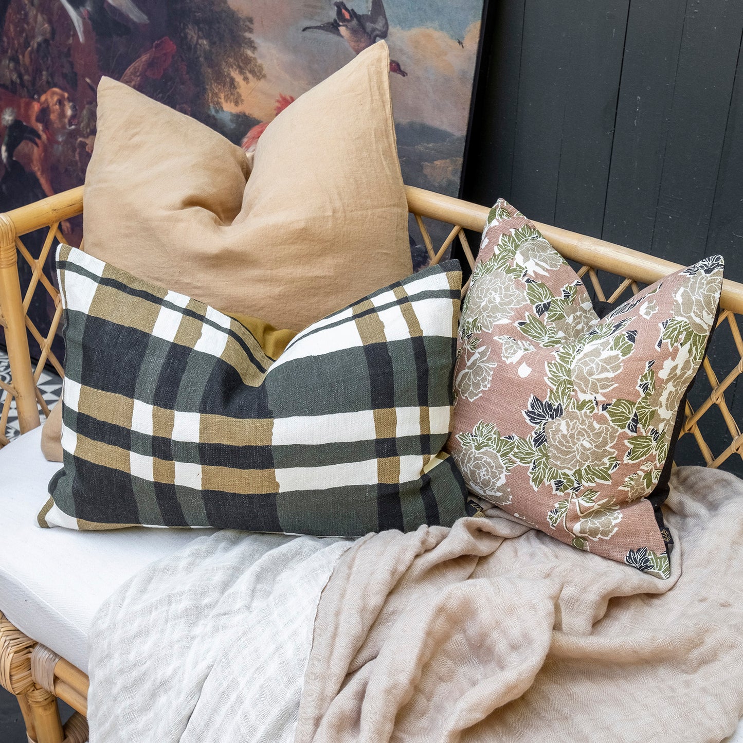 Funda Cojín Lino Cork Kaki 40x60 cm