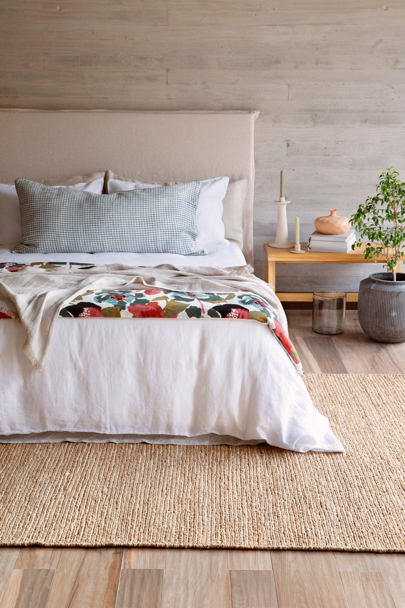 Funda de plumón Lino Blanco con fundas de almohadas