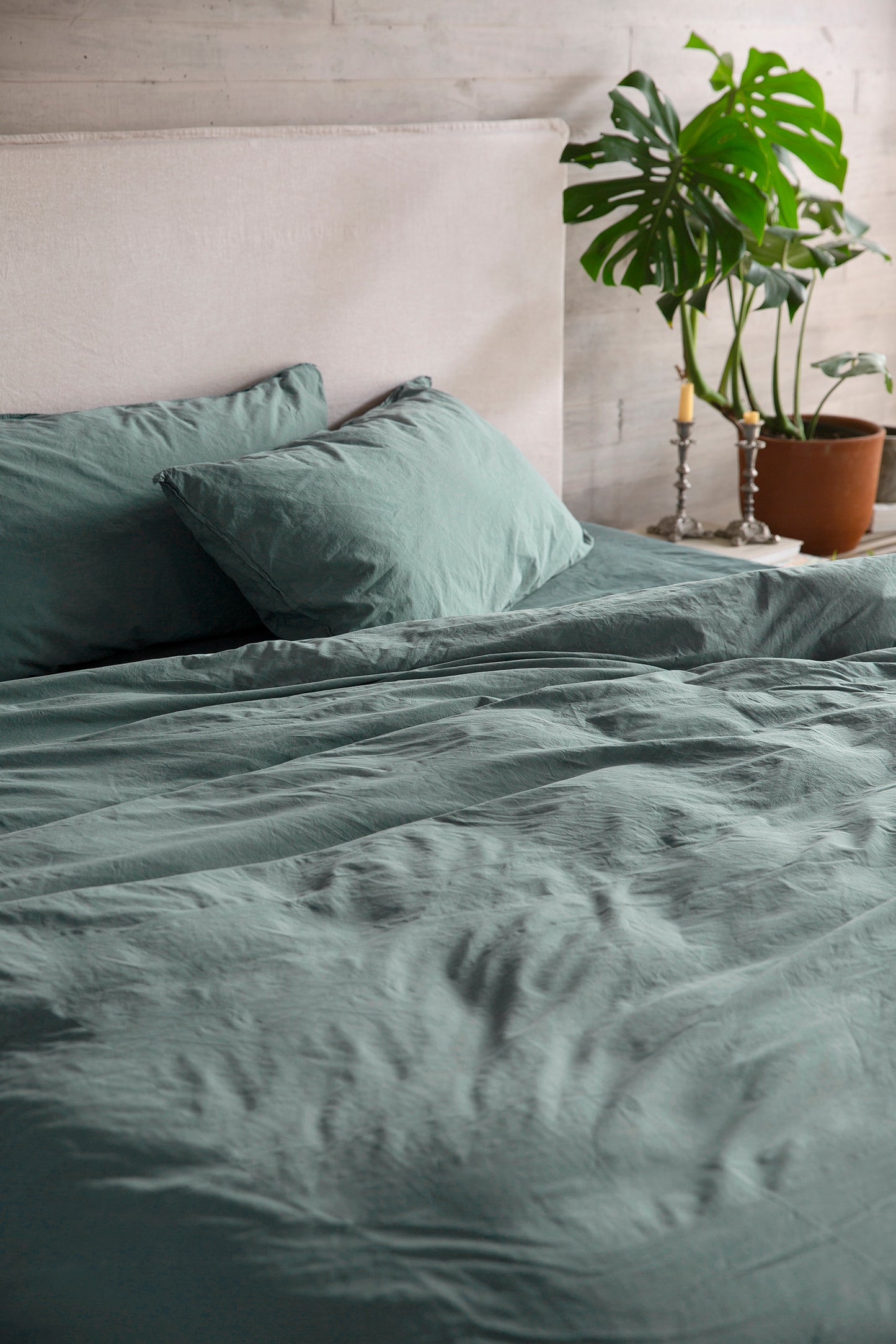 Funda de Plumón Algodón Percal Celadon
