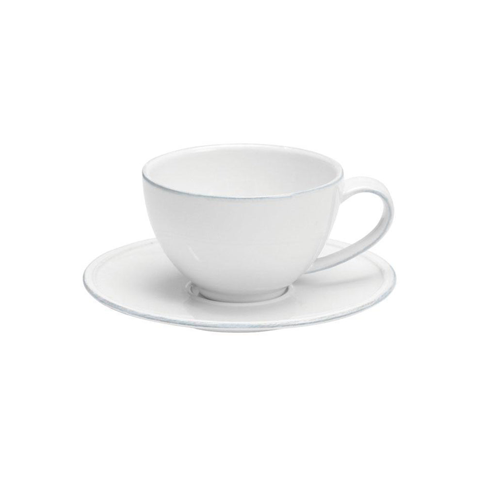 Taza de Té con Plato Friso 260 cc Blanco