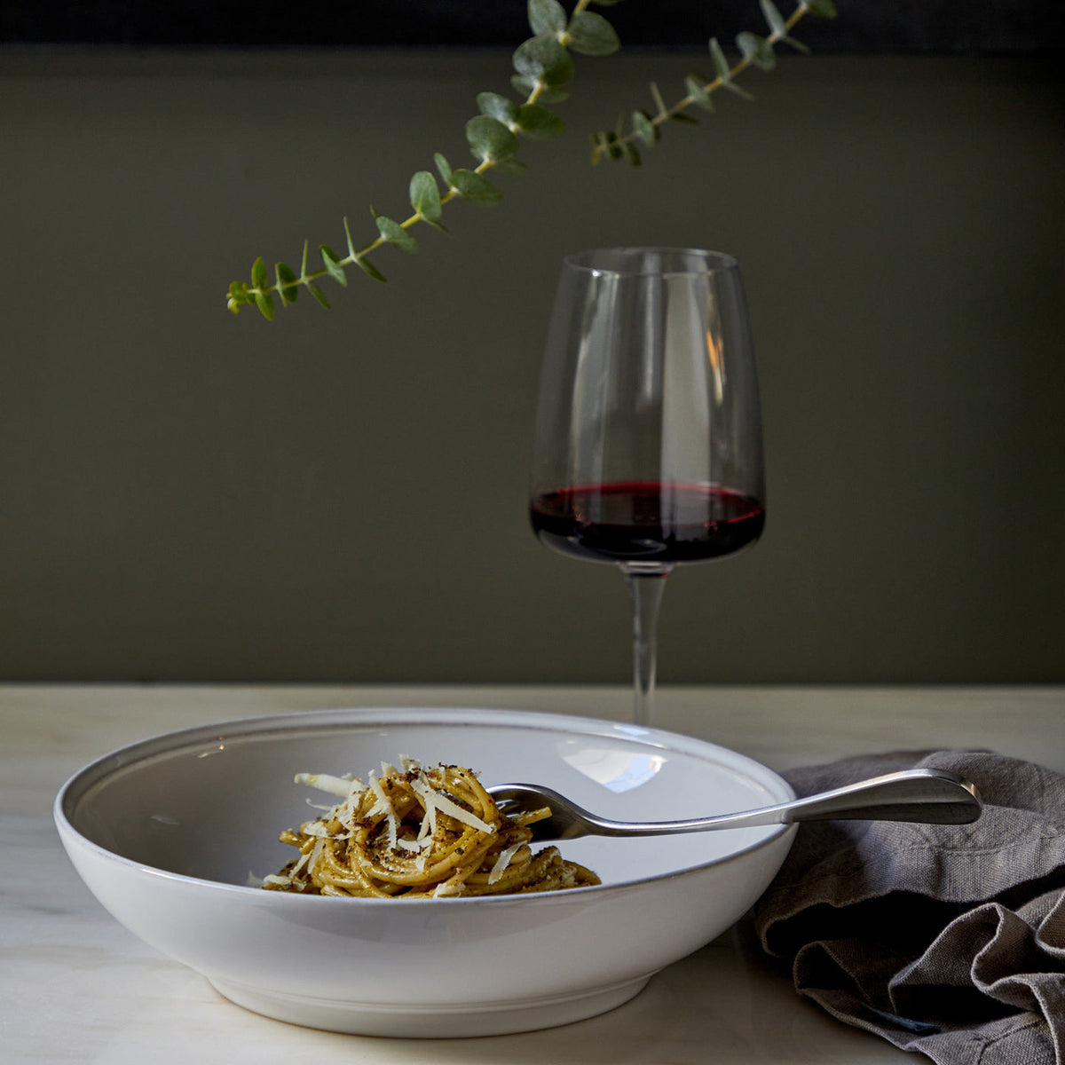 6 Bowls de Pasta Y Ensalada Friso 23 cm Blanco