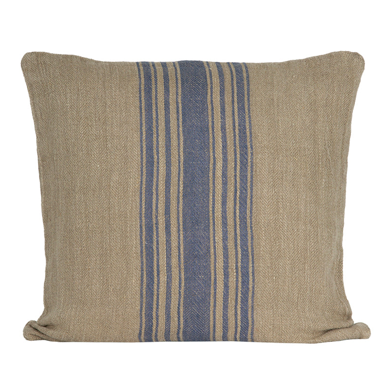 Funda Cojín Lino Amiens Natural/Blue 50x50 cm