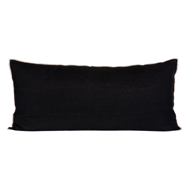 Funda Cojín Lino Chennai Noir 55x110 cm