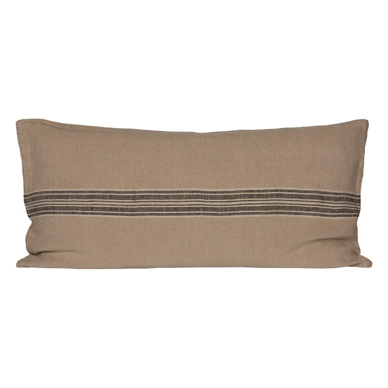 Funda Cojín Orleans Natural/Negro/Marfil 55x110 cm