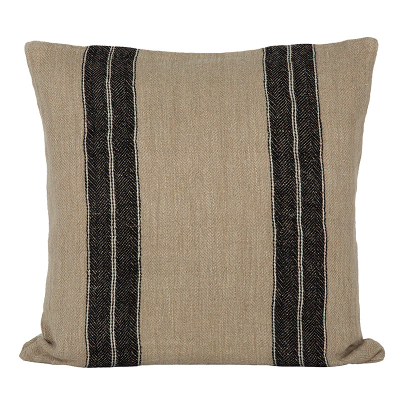 Funda Cojín Lino Sarthe Natural/Negro/Marfil 50x50 cm