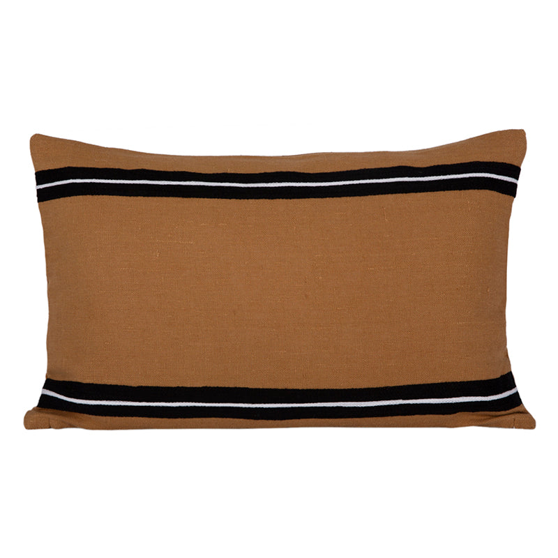Funda Cojín Lino Bordado Skagen Tabac 40x60 cm