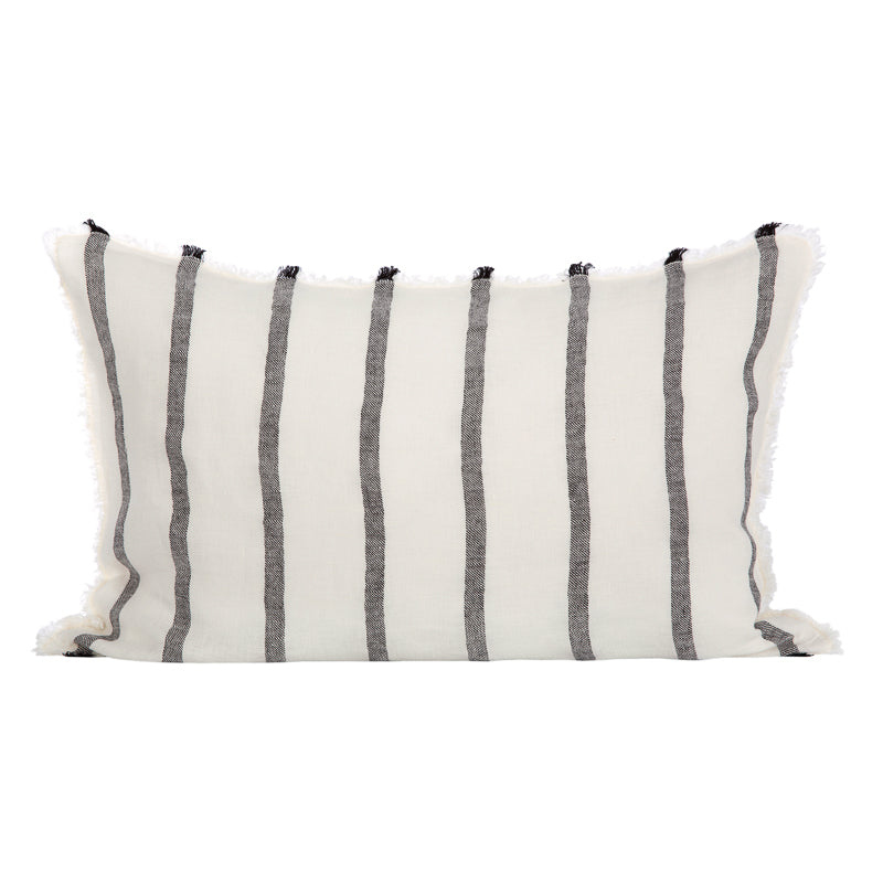 Funda Cojín Lino Somme Marfil/Negro 40x60 cm