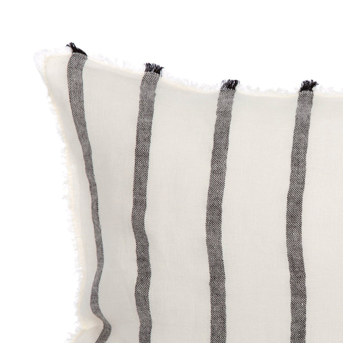 Funda Cojín Lino Somme Marfil/Negro 40x60 cm