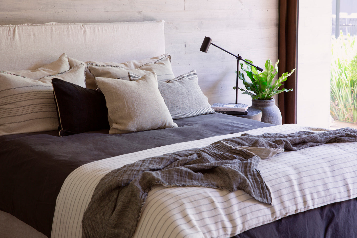 Funda Cojín Grenoble Natural/Negro 50x70 cm