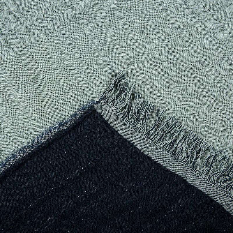 Manta Lino Baya Encre / Celadon