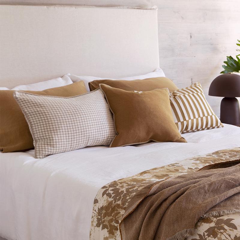 Funda Cojín Lino Chennai Tabac 45x45 cm