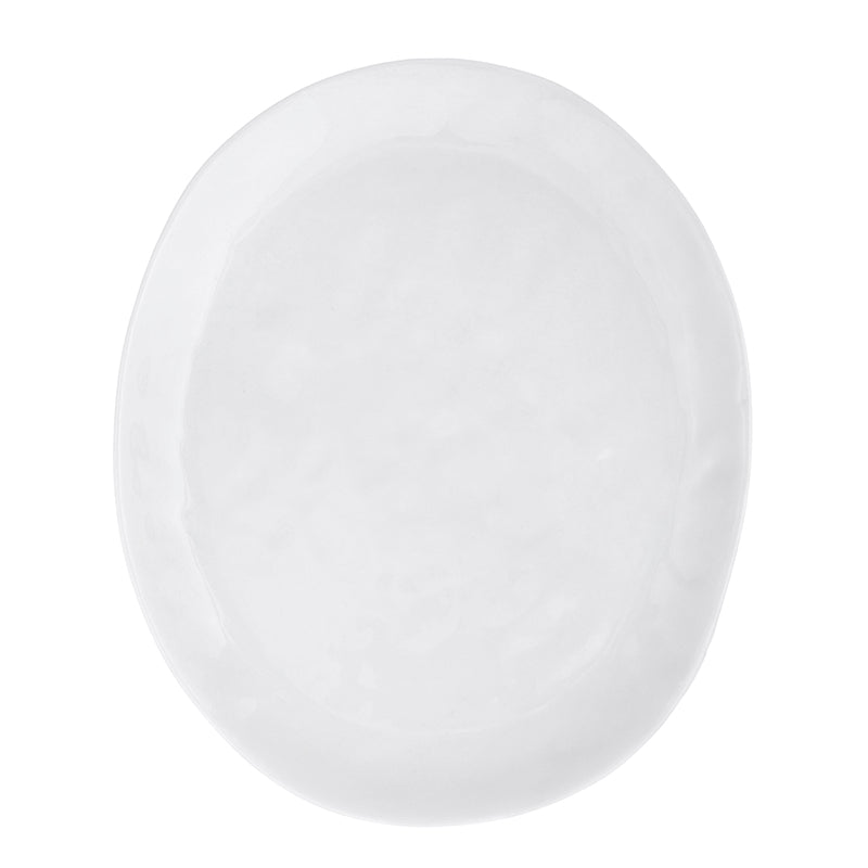 Loza Porcelino Blanco Ovalado Set de 4 Platos Principal 28 cm