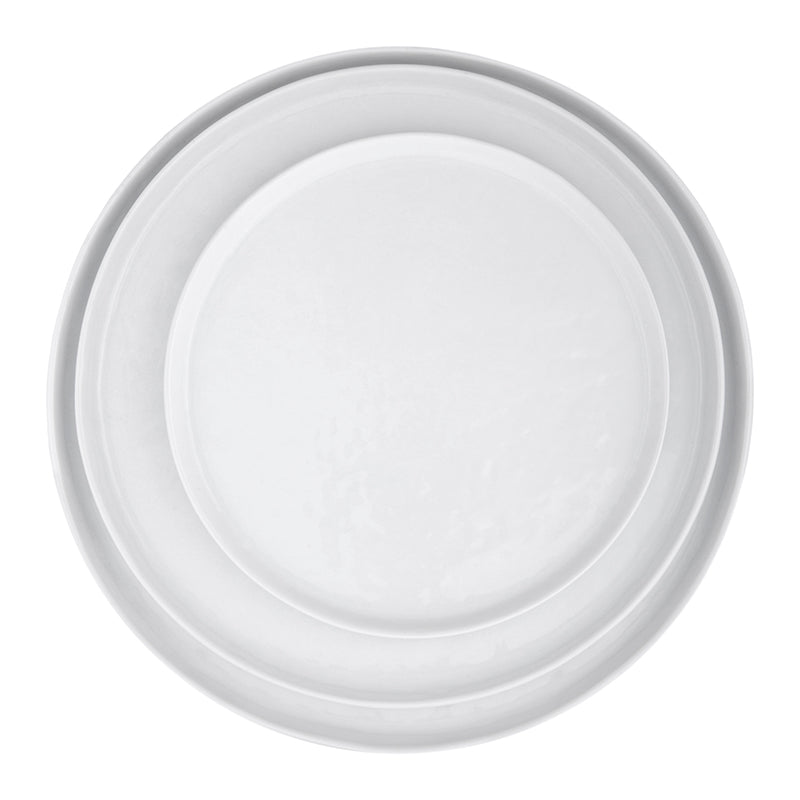 Loza Porcelino Blanco Set de 4 Platos de Postre 22 cm