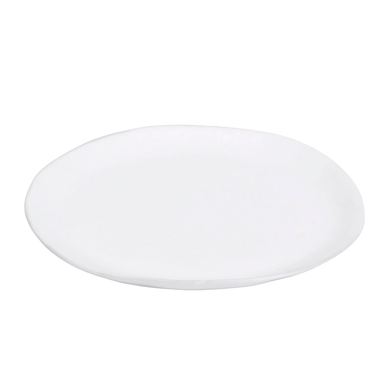 Loza Porcelino Blanco Ovalado Set de 4 Platos de Postre 23 cm