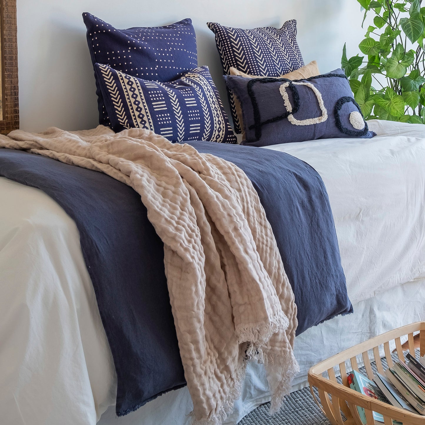 Funda Cojín Algodón Mud Indigo Nº2