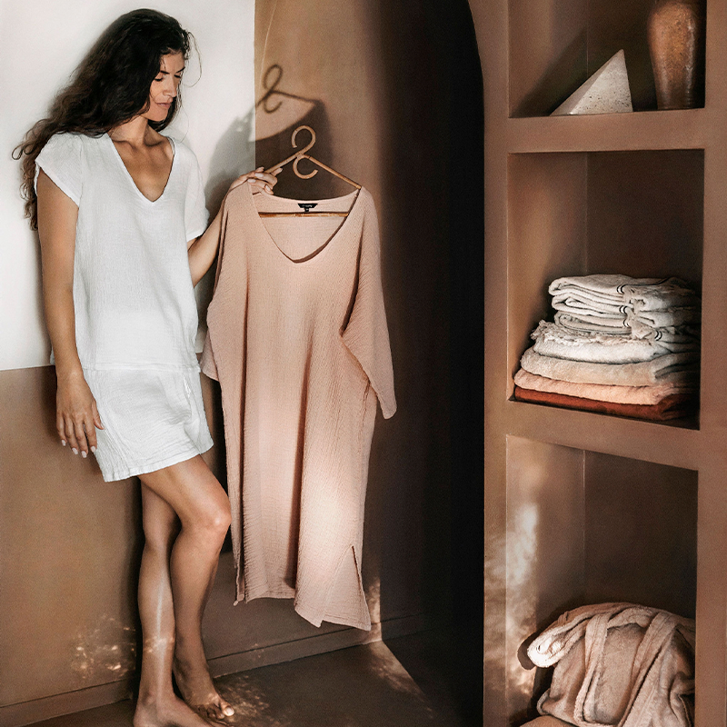 Symi Lounge Wear Short / Polera Craie