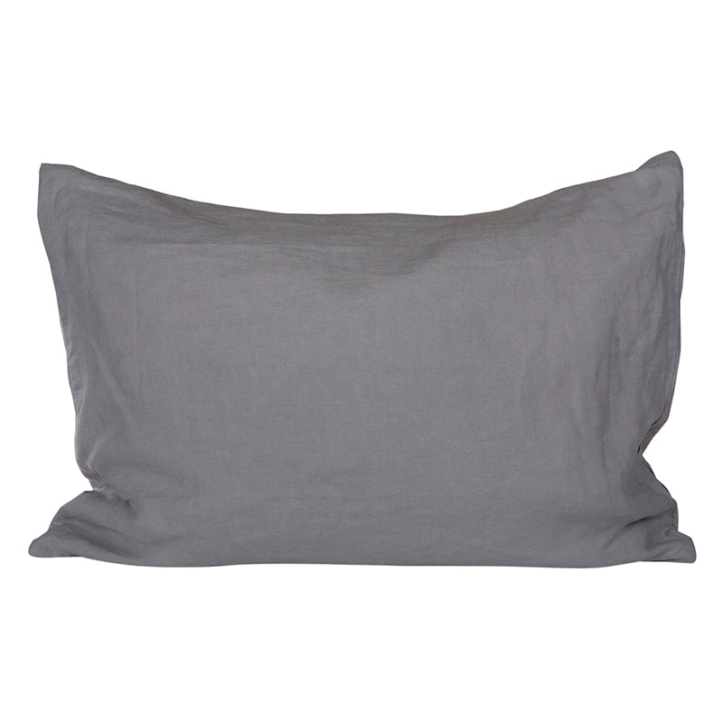 Funda de plumón Lino Humo con fundas de almohadas