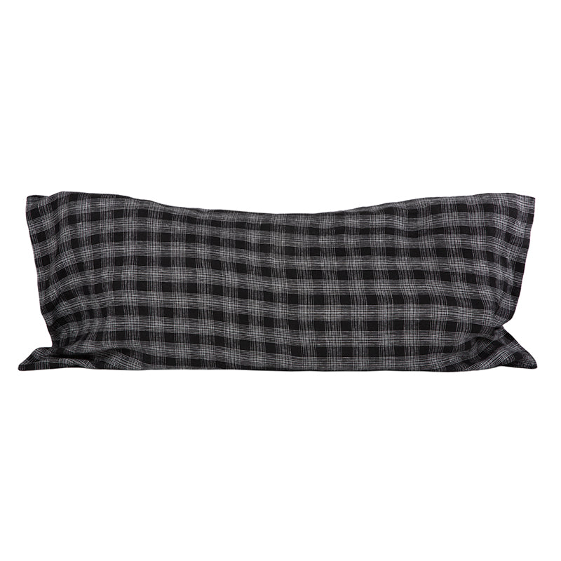 Funda Cojín Lino Monza Noir 55x110 cm