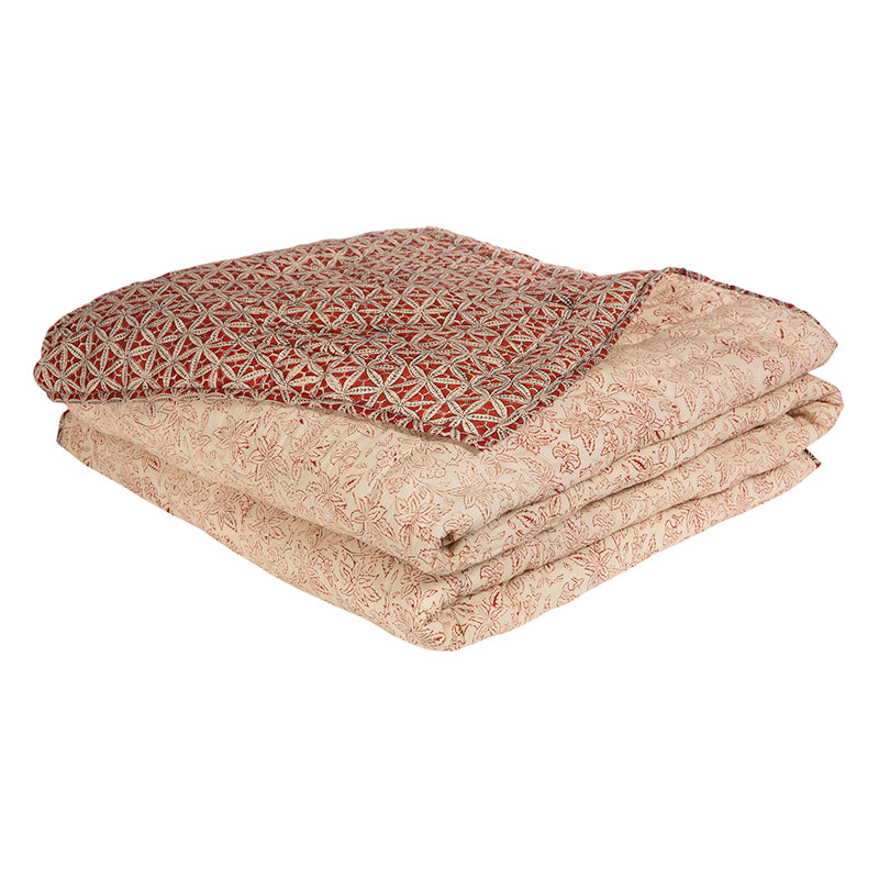 Cubrecama Algodón reversible Chennai Red - Calcuta