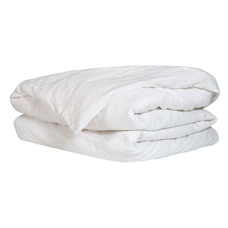 Funda de plumón Lino Blanco con fundas de almohadas – La