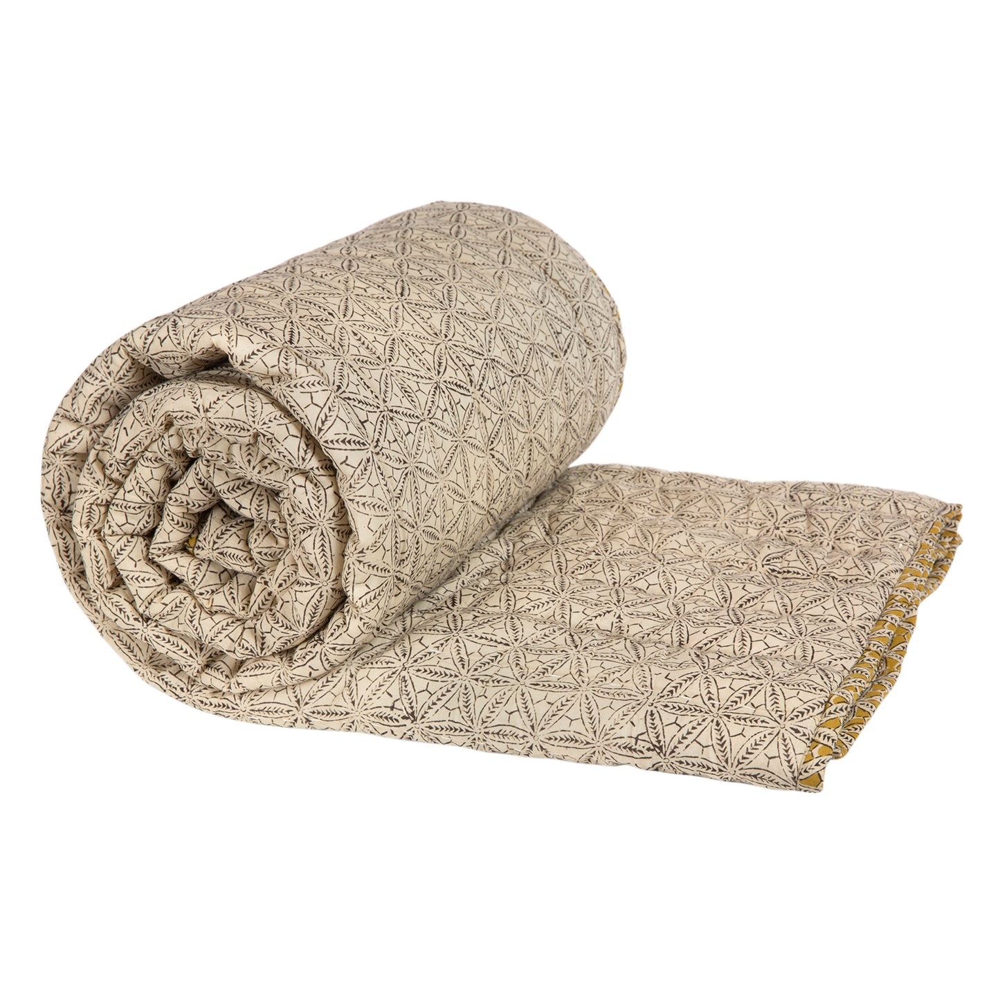 Piecera algodón reversible Chennai Mustard Black