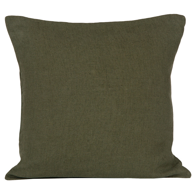Funda Cojín Lino Porticcio Kaki 45x45 cm