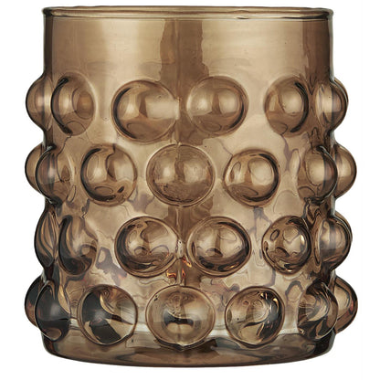 Portavela de Vidrio Burbujas Café