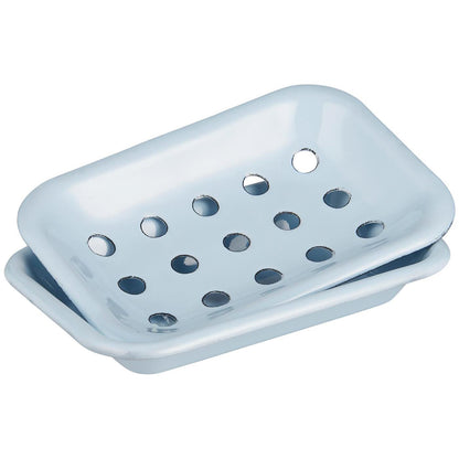 Jabonera Enlozada 2 piezas Celeste