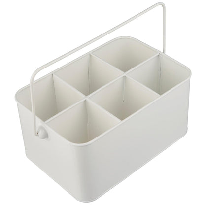 Caja Metal Blanca 6 Compartimentos