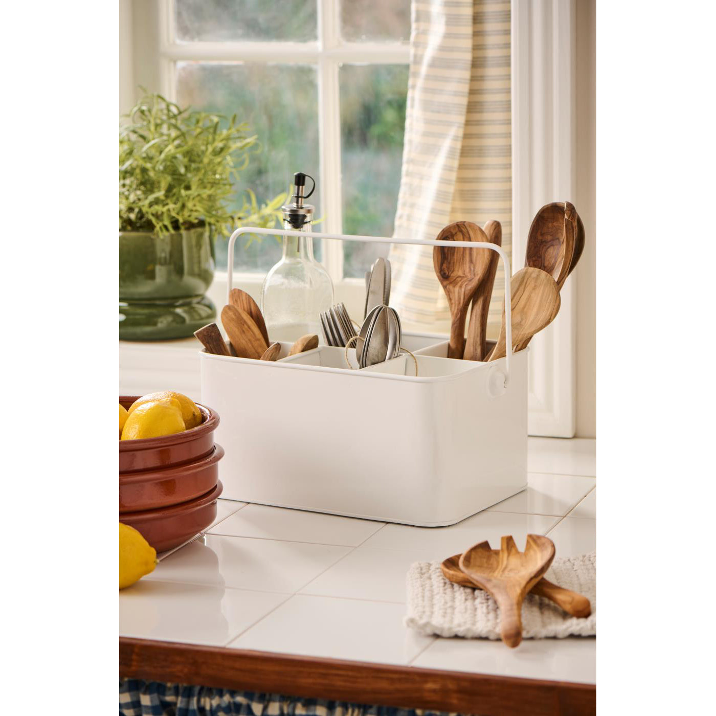 Caja Metal Blanca 6 Compartimentos