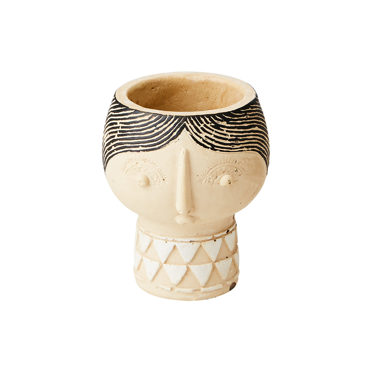 Maceta Camille XS, Beige/Negro, H 11 cm