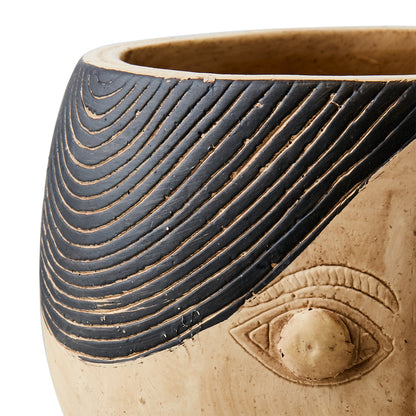 Maceta S, Beige/negro CAMILLE Ø9/13xH16 cm